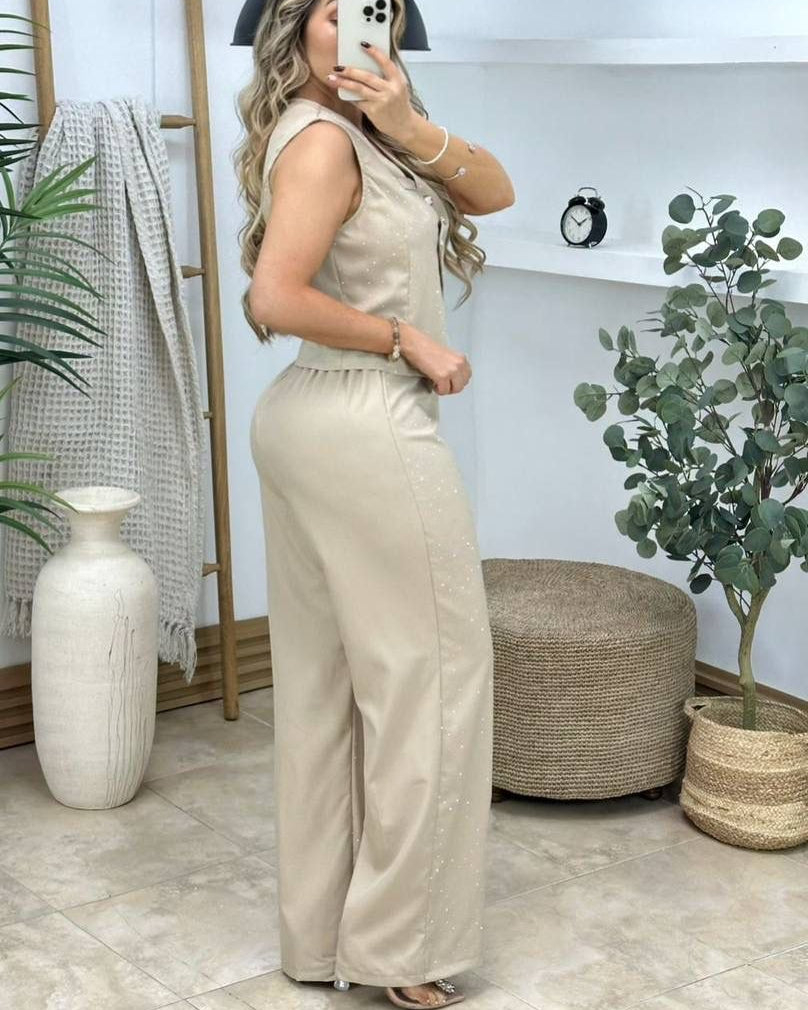 Conjunto de Chaleco y Pantalón Brillo