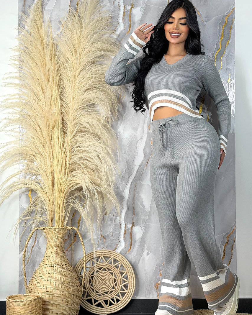 Conjunto Tejido Crop Modern Style