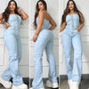 Enterizo Strapless en Denim claro