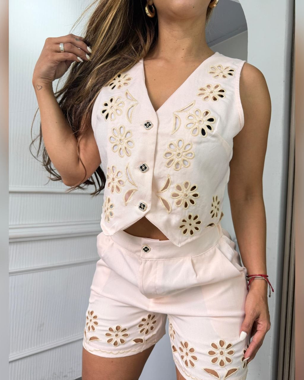 Conjunto En Short Bordado