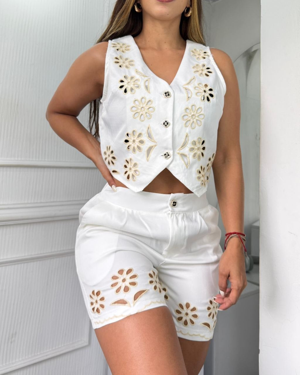 Conjunto En Short Bordado