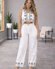 Conjunto Chaleco Bordado Elegante